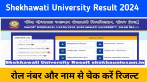 Shekhawati University Result 2024 (Direct link) BA Bsc Bcom Result Marksheet shekhauniexam.in