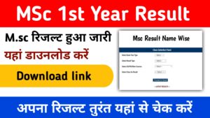 Msc 1st Year Result 2024: (एमएससी प्रथम वर्ष का परिणाम जारी) जल्दी यहां चेक करें M.sc 1st, 2nd Year Result: