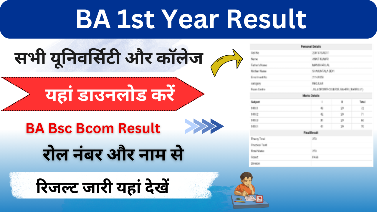 BA 1st Year Result 2024 {Direct link} BA 1st, 2nd, 3rd Year Result 2024 Check Here by Roll Number: