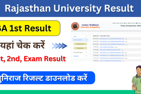 Rajasthan University BA 1st Year Result 2024: (Uniraj) BA Result 2024, Check Name, Roll Number Wise