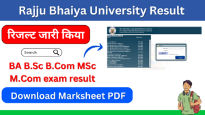 Rajju Bhaiya University Result 2024: {Out} BA B.Sc B.Com UG, PG Sem Result Download Marksheet Link @ prsuniv.ac