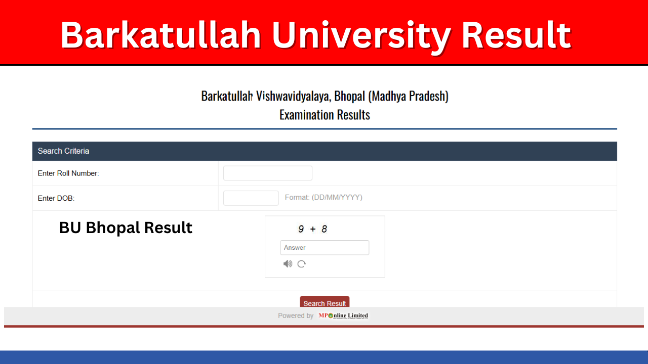 BU Bhopal Result 2024: {Out} check www.bubhopal.ac.in BA, Bsc, Bcom, MA, Msc, Mcom, Results Available