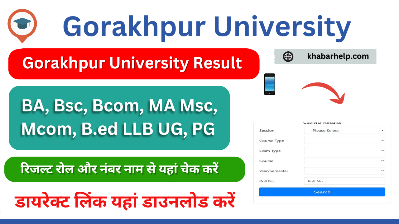 Gorakhpur University Result 2024: {Out) check erp.ddugu.ac.in BA B.sc, B.com, UG, PG Results Available