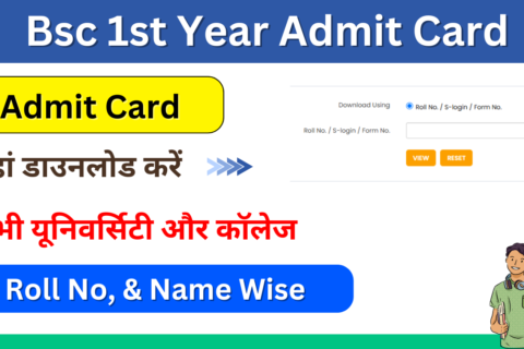 Bsc 1st Year Admit Card 2024 (बीएससी एडमिट कार्ड 2024) जारी, B.sc Admit यहां डाउनलोड करें