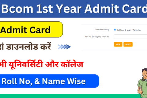 Bcom 1st Year Admit Card 2024 (बीकॉम प्रथम वर्ष एडमिट कार्ड) जारी, Bcom Admit यहां डाउनलोड करें