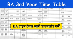 BA 3rd Year Time Table 2024: (PDF) यहां चेक करें BA Time Table 2024 Exam Date Sheet Schedule