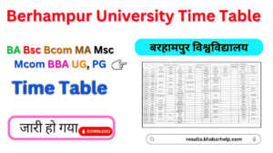 Berhampur University Time Table 2024: (buodisha.edu.in) PDF Berhampur University BA BSC BCOM Exam Date Sheet