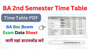 BA 2nd Semester Time Table 2024-25: {PDF} यहां चेक करें BA Semester Exam Date Sheet