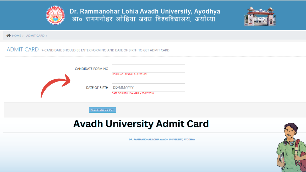 Avadh University Admit Card 2024-25: {PDF Download} BA, BSC, BCOM, Admit Card Hall Ticket rmlauexams.in