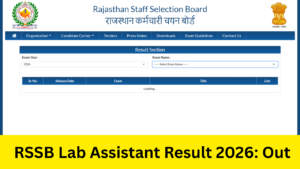 RSSB Lab Assistant Result 2026: Out राजस्थान लैब असिस्टेंट रिजल्ट 2026 जारी, ऐसे चेक करें