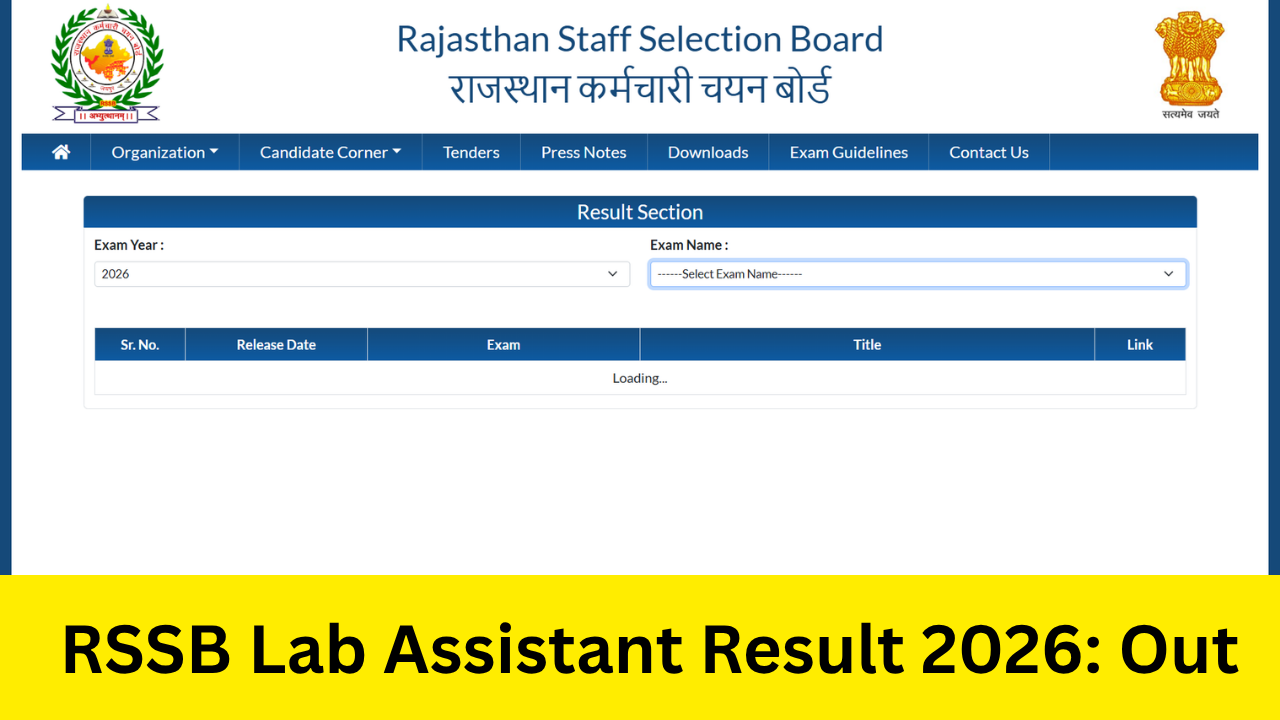 RSSB Lab Assistant Result 2026: Out राजस्थान लैब असिस्टेंट रिजल्ट 2026 जारी, ऐसे चेक करें