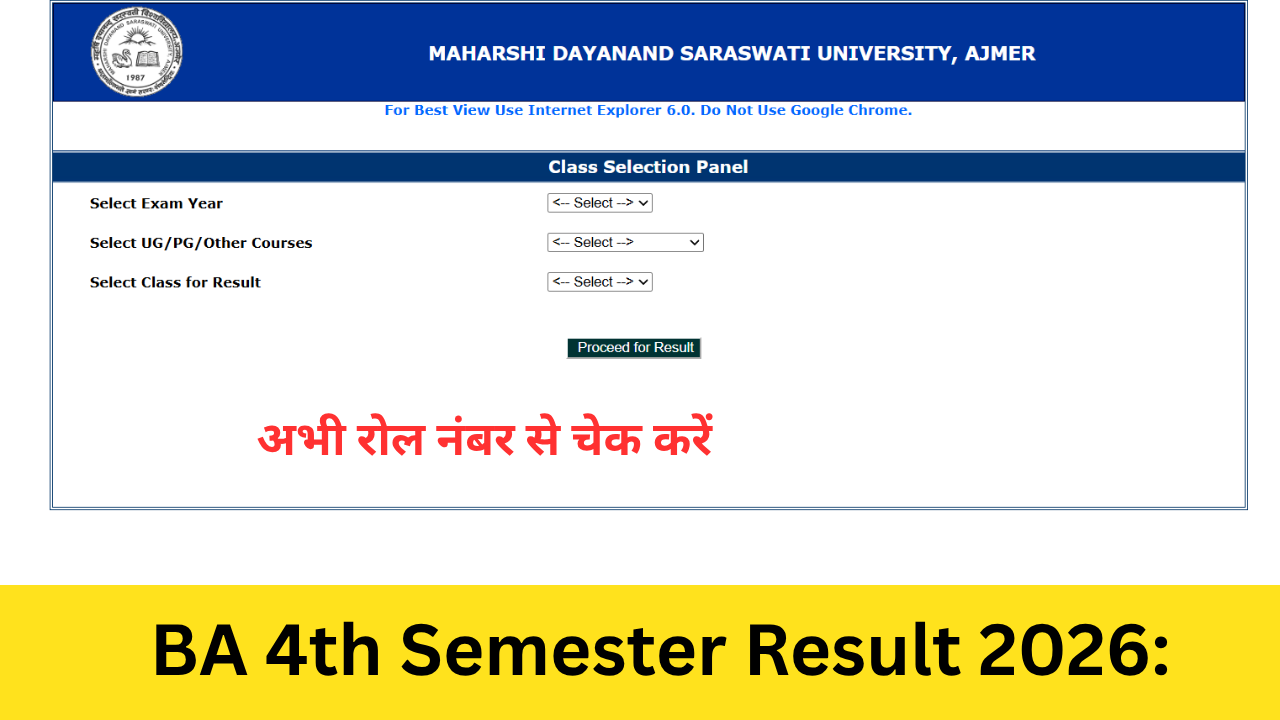BA 4th Semester Result 2026: Out बीए चौथे सेमेस्टर का रिजल्ट 2026 जारी, किया अभी रोल नंबर से चेक करें